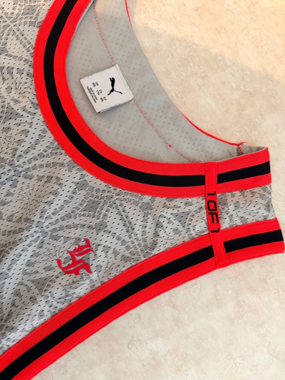 PUMA HOOPS x LAFRANCÉ Slam Basketball Jersey Mens XXL Gray Red